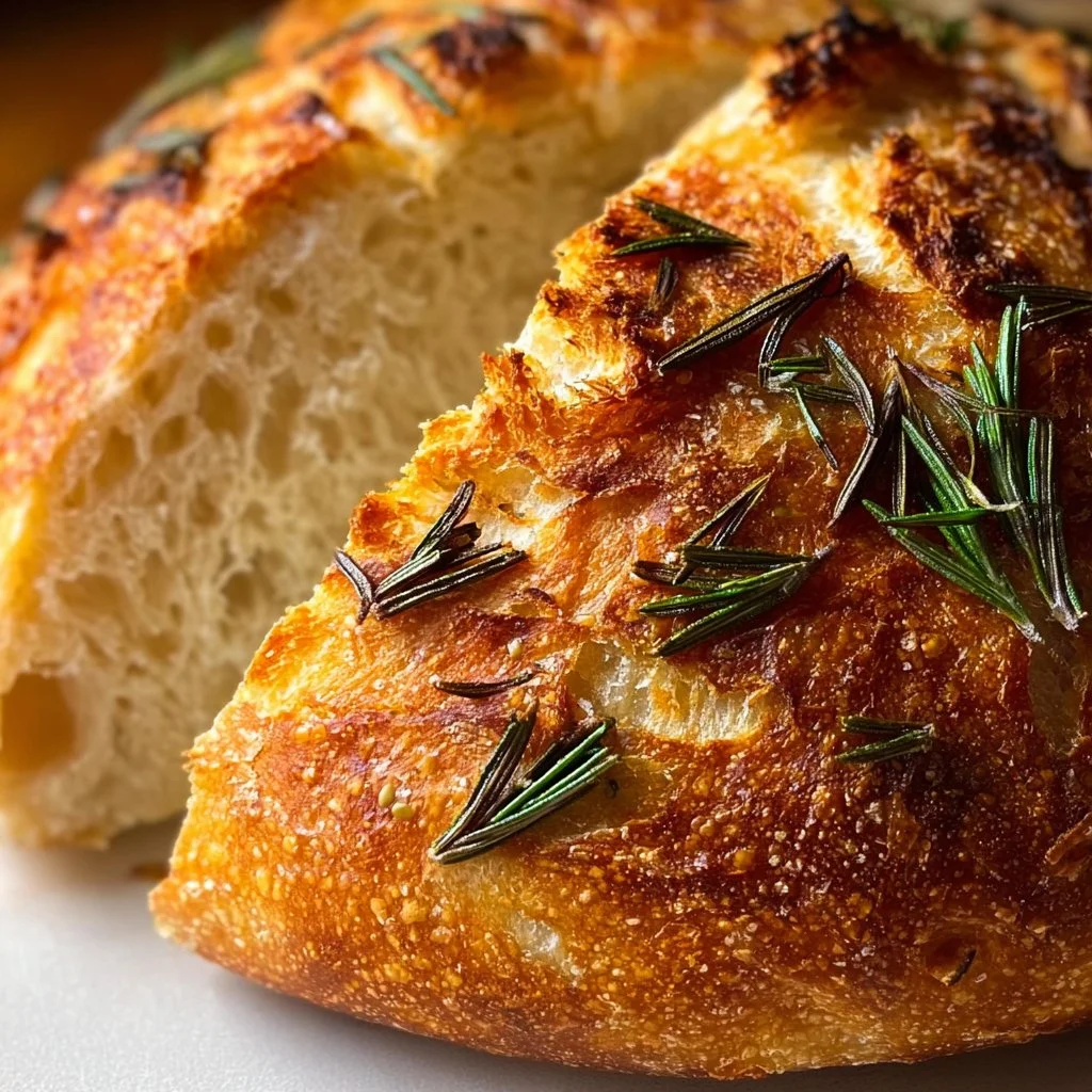 Duftendes Rosmarin-Knoblauch Artisan Brot einfach selber backen