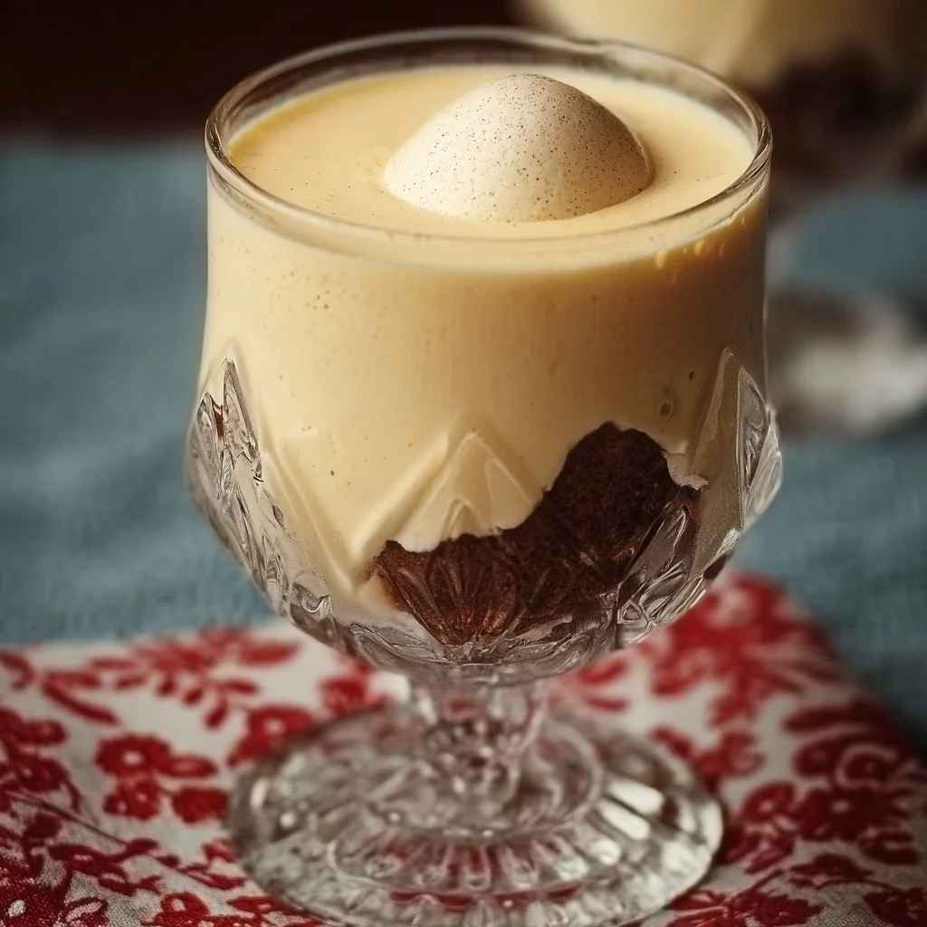Leckere Eierlikörcreme in einer Schüssel, bereit zum Servieren