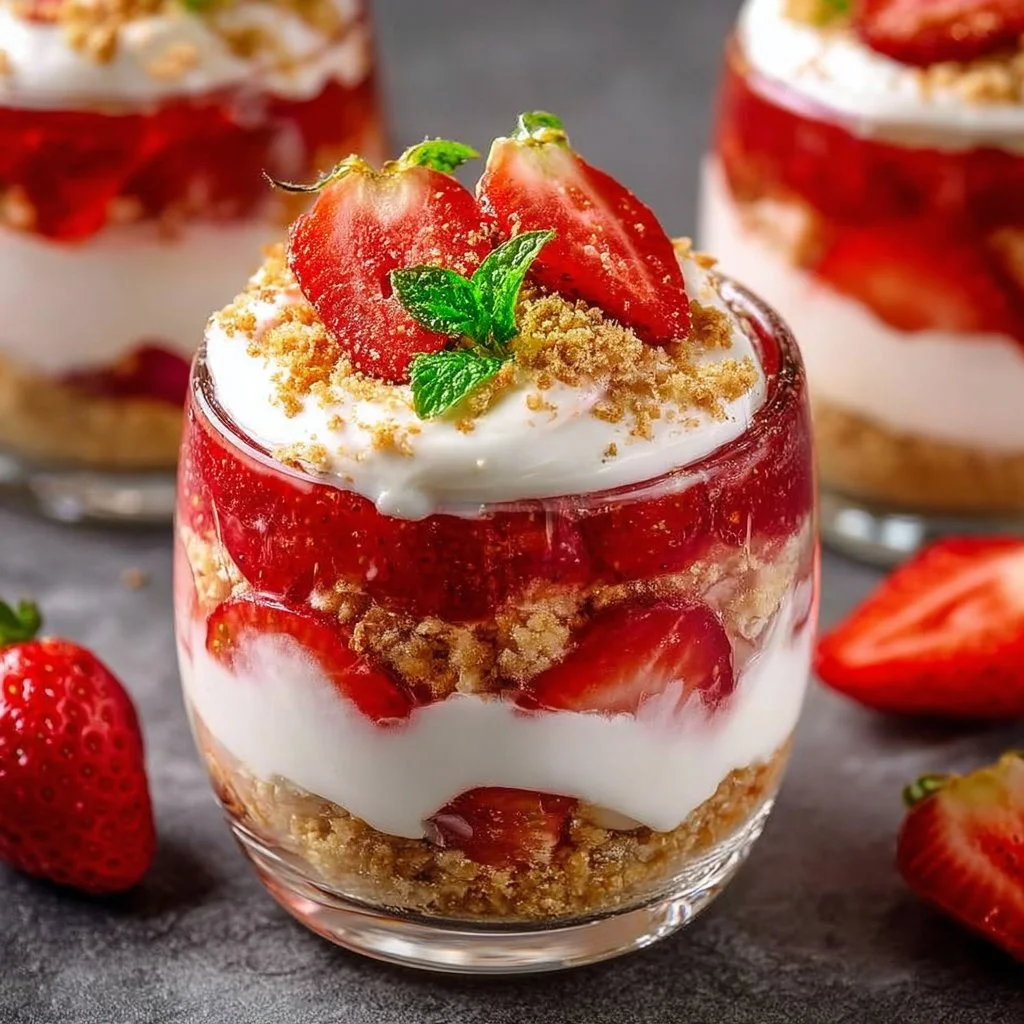 Erdbeer-Dessert im Glas