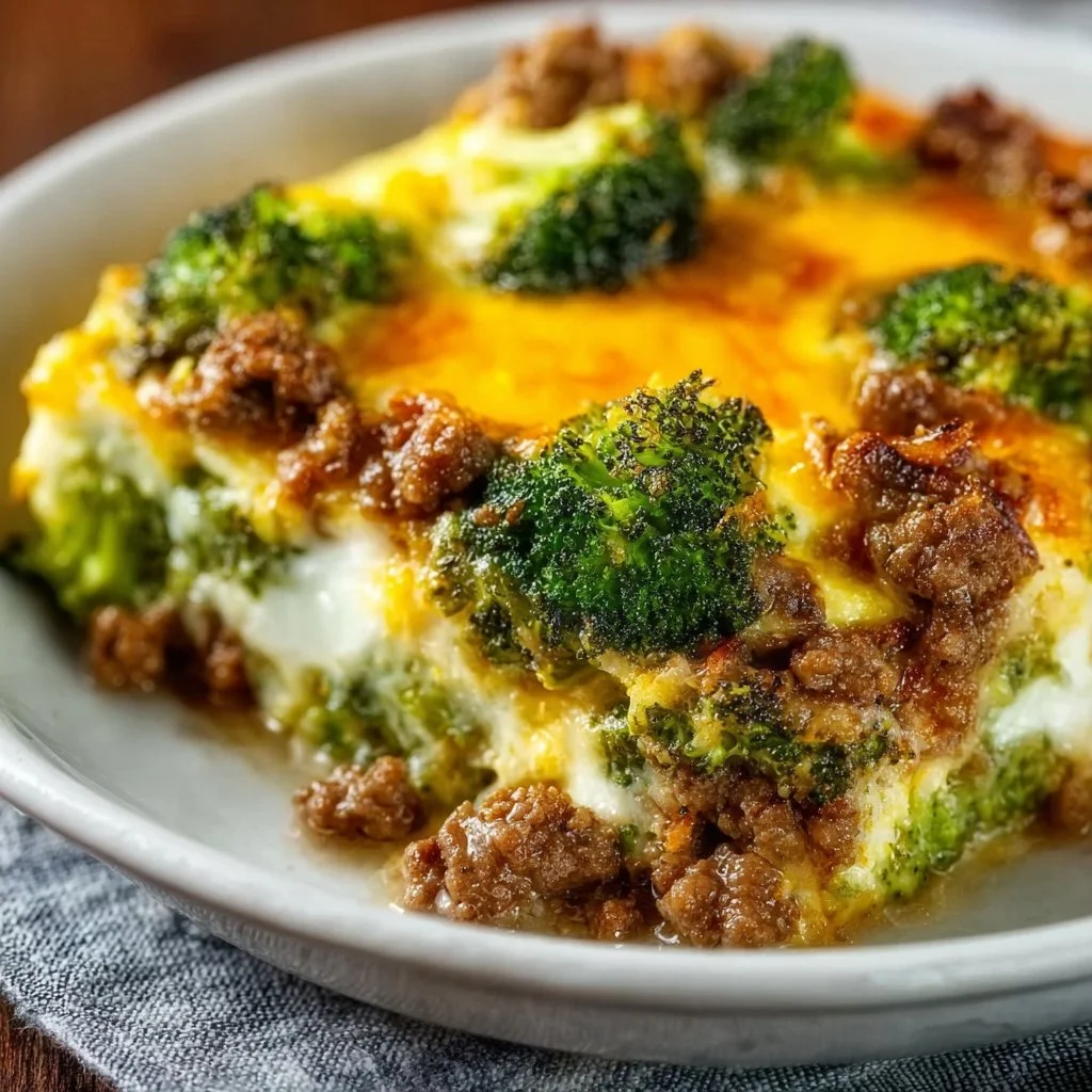 Fitness-Auflauf mit Brokkoli und Hackfleisch