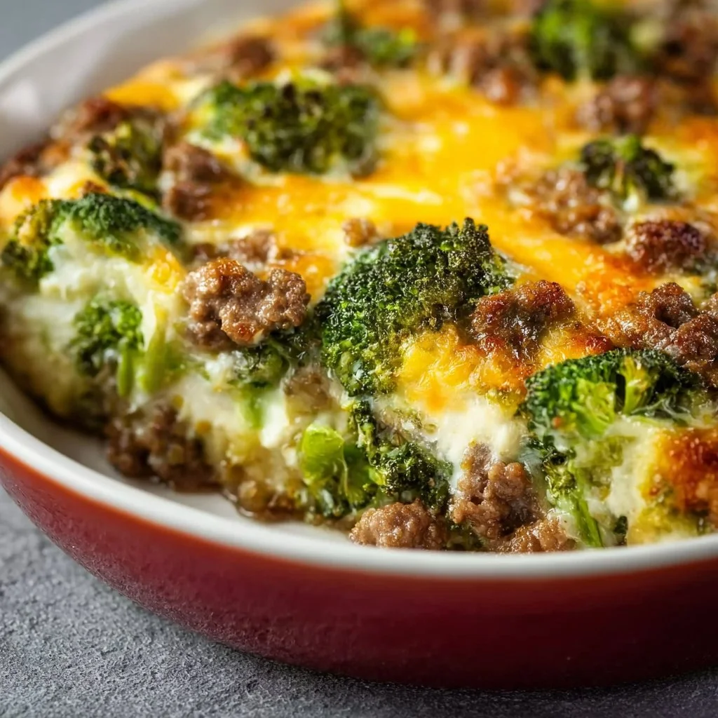 Fitness Auflauf mit Brokkoli und Hackfleisch
