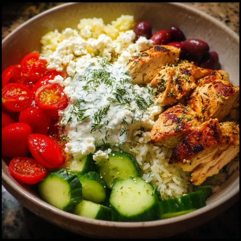 Griechische Hähnchen Bowls mit frischen Zutaten und gesundem Dressing