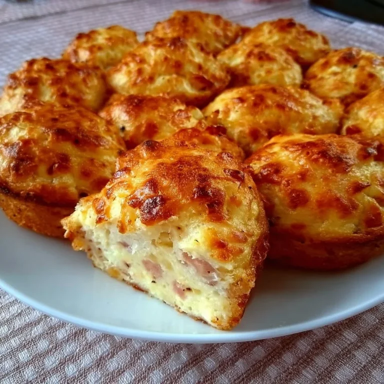 Herzhafter Quarkkuchen mit Käse und Schinken auf einem Teller