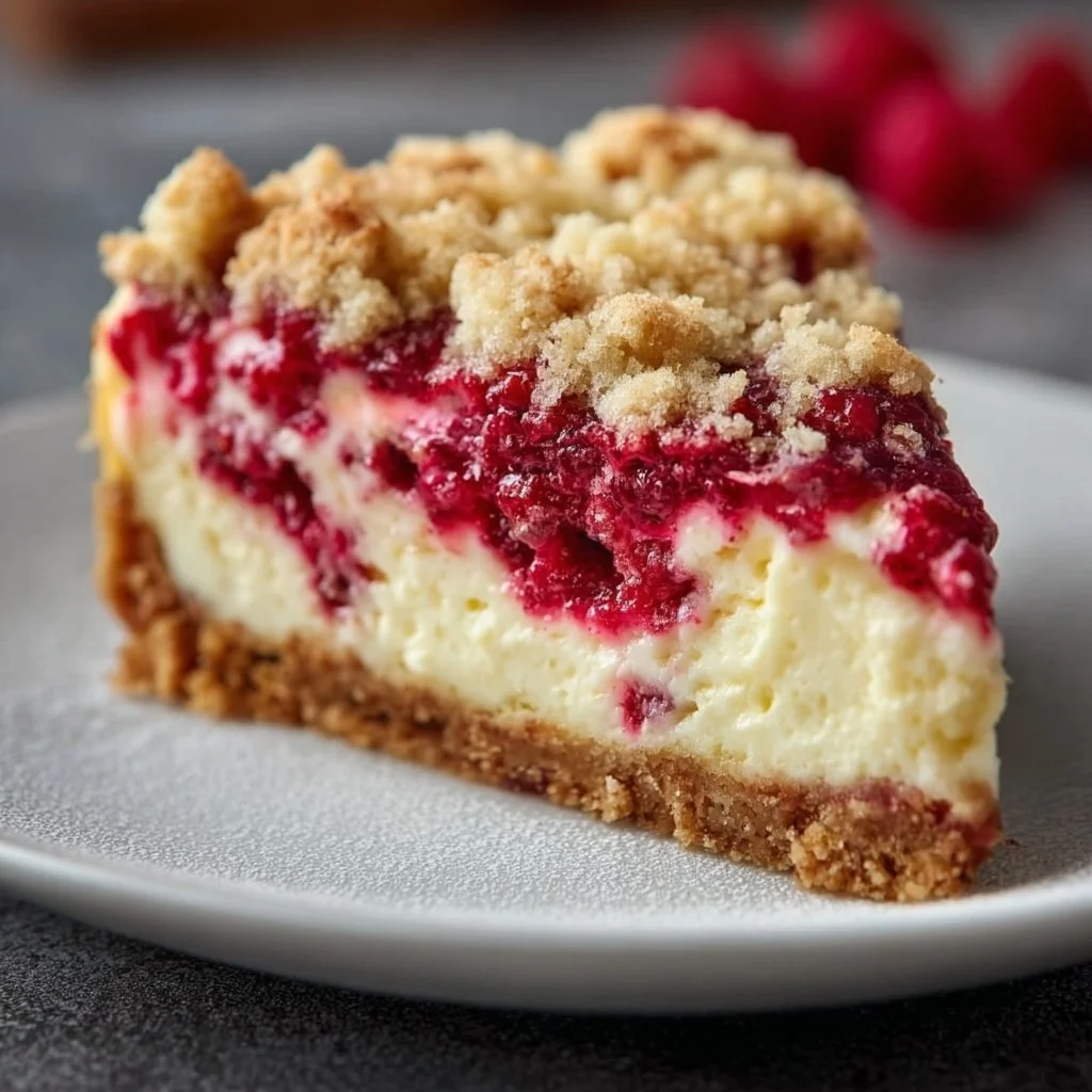 Himbeer-Streuselkuchen mit Joghurt-Cheesecake