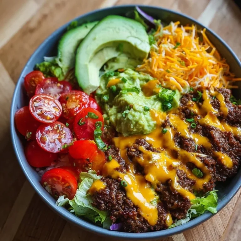 Hohe Protein Cheeseburger Schalen mit frischen Zutaten und nährstoffreicher Füllung.