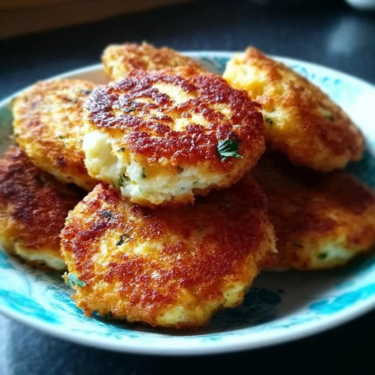 Hüttenkäse-Taler mit frischen Kräutern und Gewürzen auf einem Teller angerichtet.