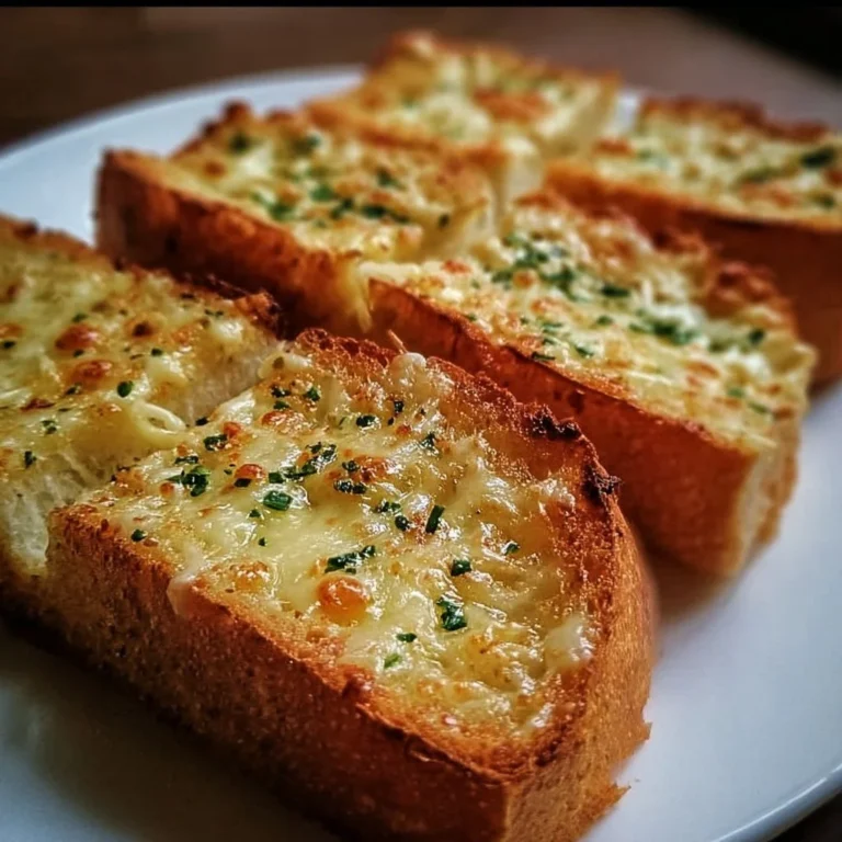 Käse Knoblauch Brot frisch aus dem Ofen, ideal zum Servieren und Genießen.