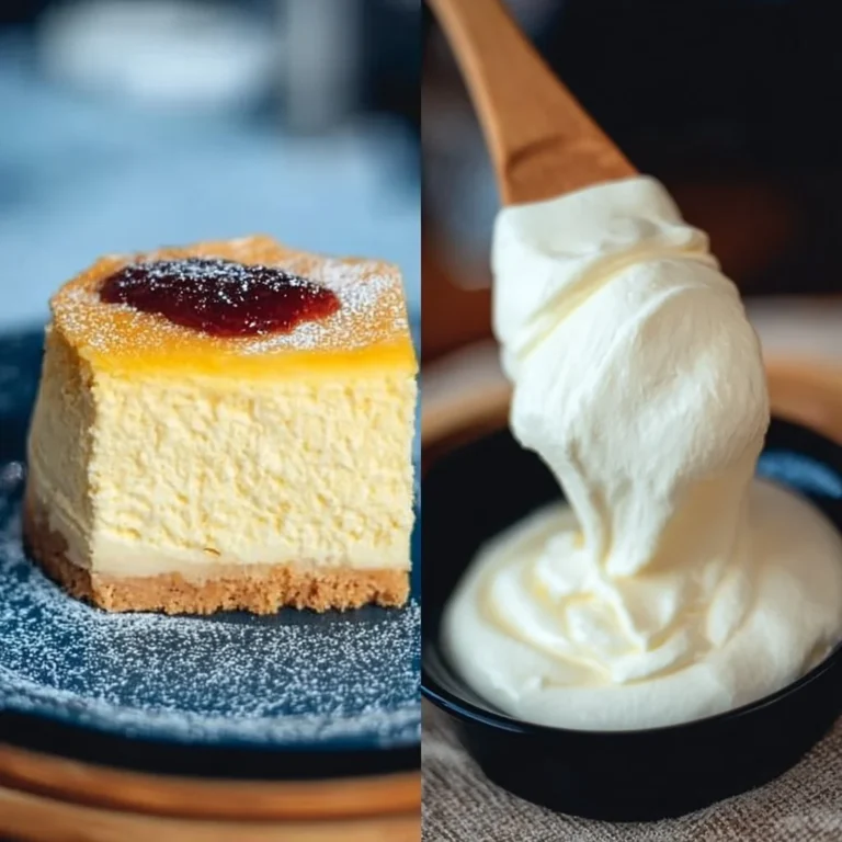 Luftiger Käsekuchen mit Joghurt, serviert auf einem weißen Teller