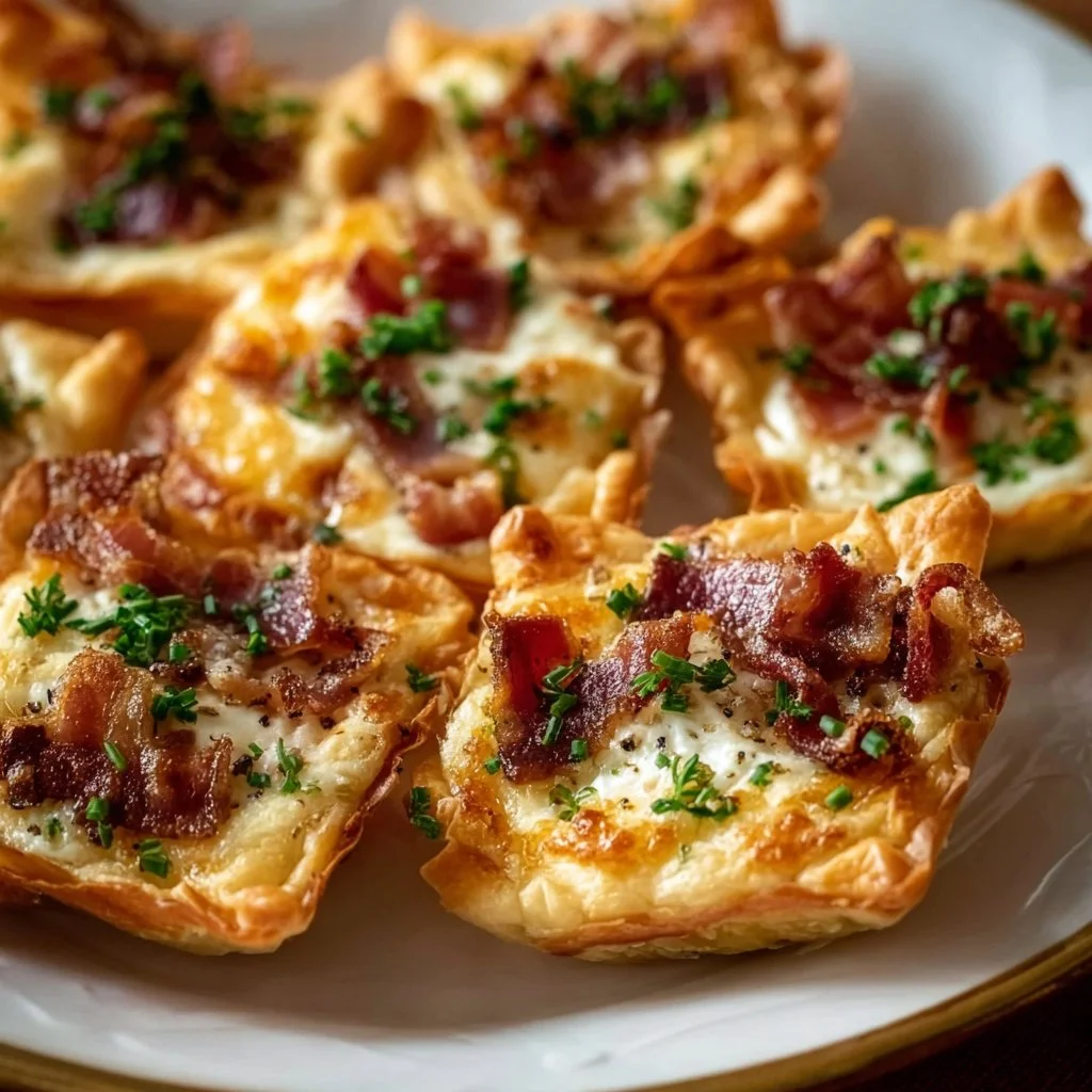 Knusprige Mini Tarte Flambée Häppchen