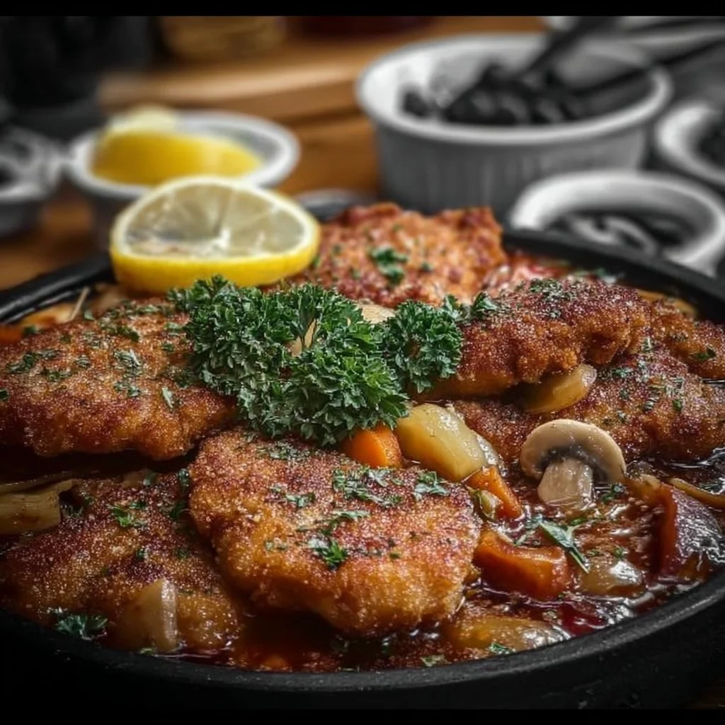 Köstlicher Schnitzeltopf mit zarten Schnitzeln und frischem Gemüse