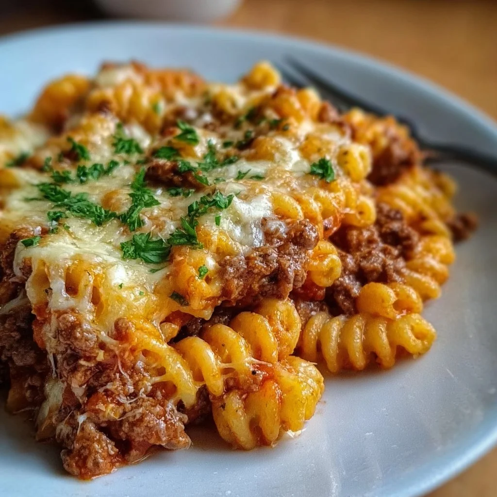 Nudelauflauf mit Hackfleisch, ein köstliches Rezept für 4 Personen.