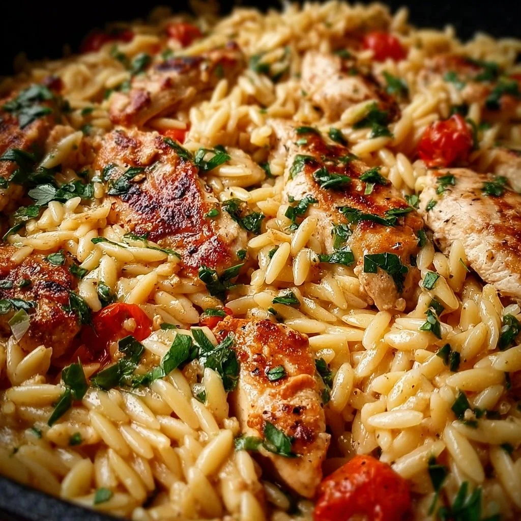 One Pot Orzo Pasta mit Hähnchen