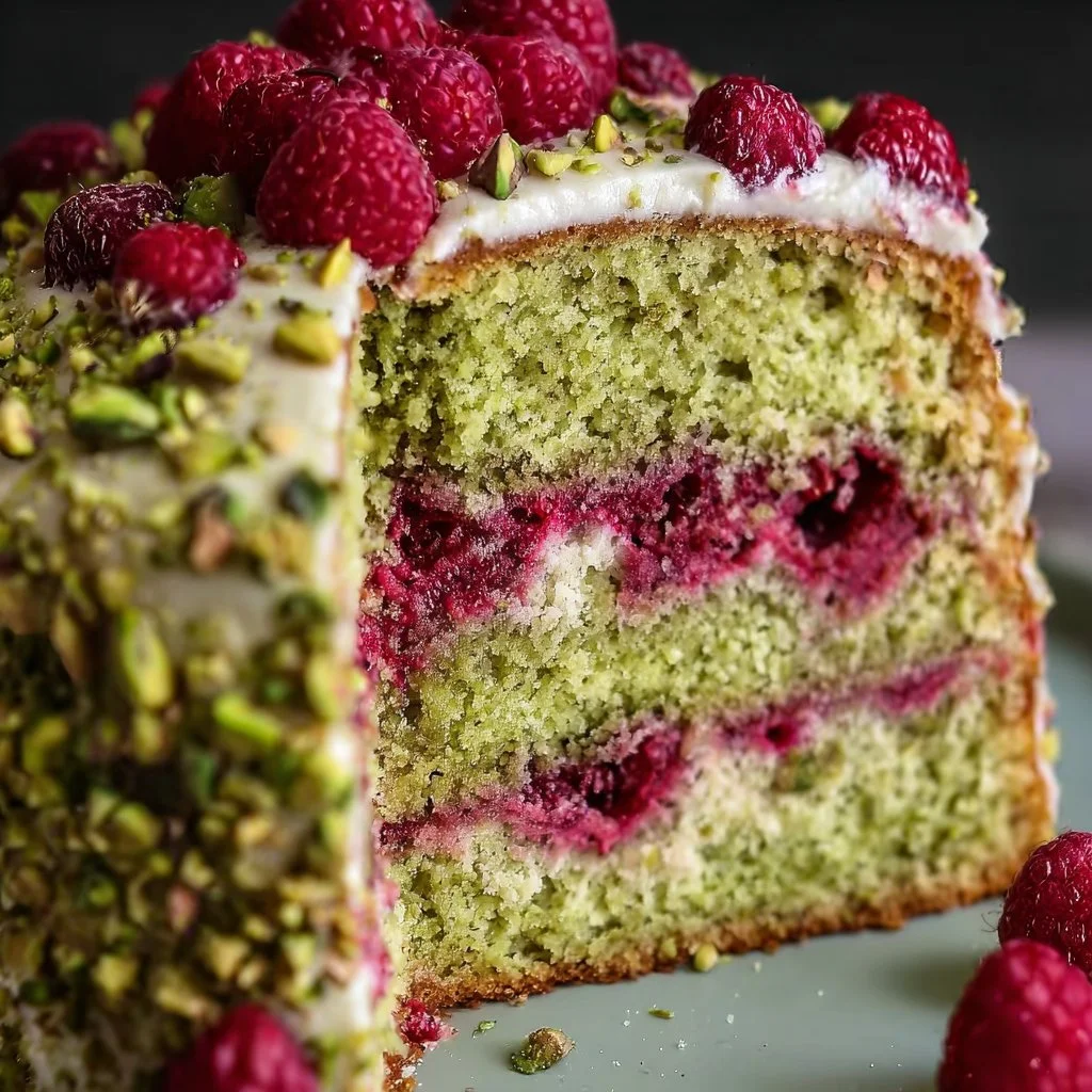 Pistachio Raspberry Cake