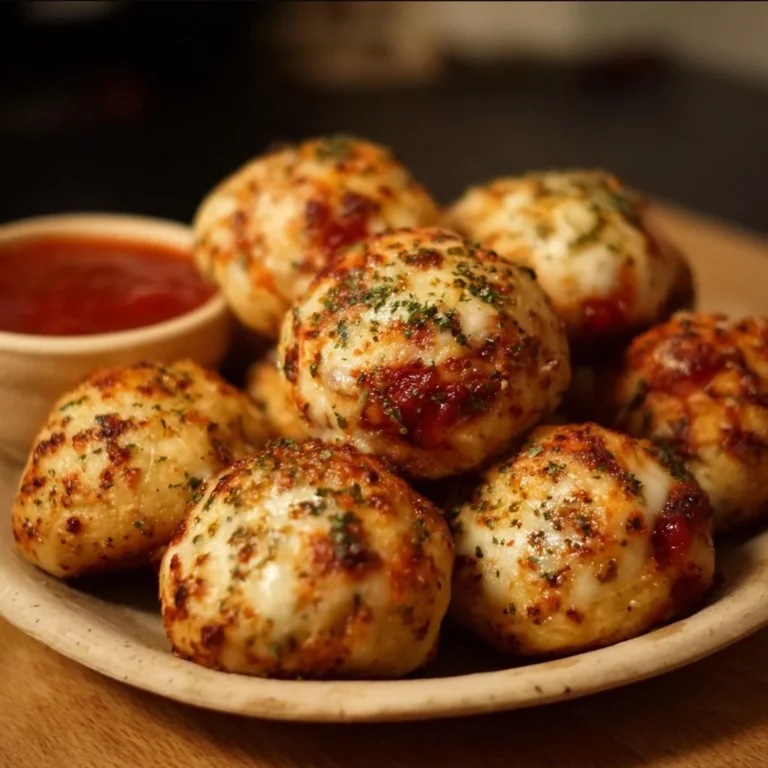Leckere Pizza-Bällchen aus frischem Teig und aromatischen Zutaten