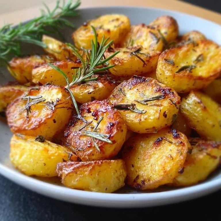Knusprige Rosmarinkartoffeln aus der Heißluftfritteuse, garniert mit Rosmarin