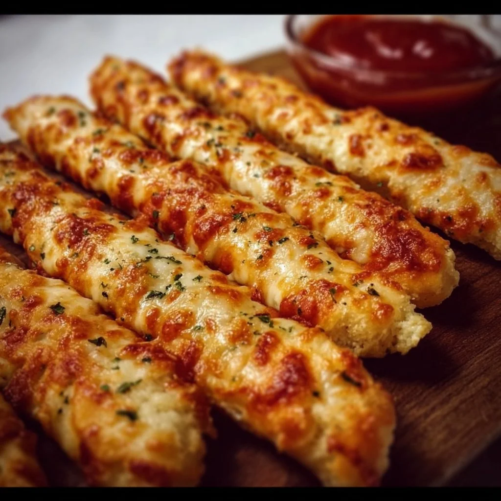 Schnelle und leckere Pizzastangen, ideal für Snacks oder Partys.
