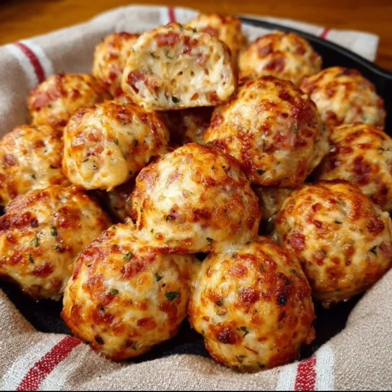 Schnelle und leckere Pizza Bällchen auf einem Teller serviert