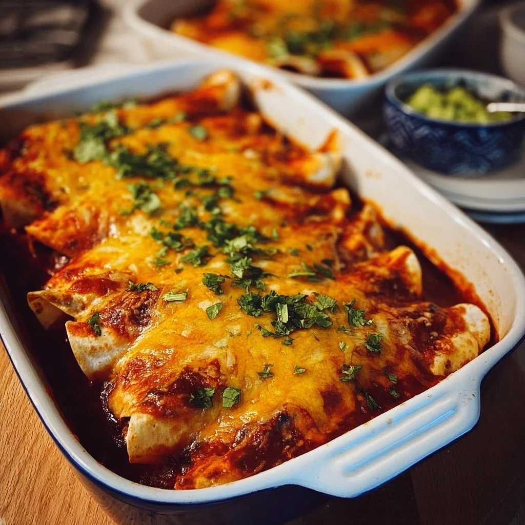 Leckere vegetarische Enchiladas mit frischem Gemüse und Gewürzen