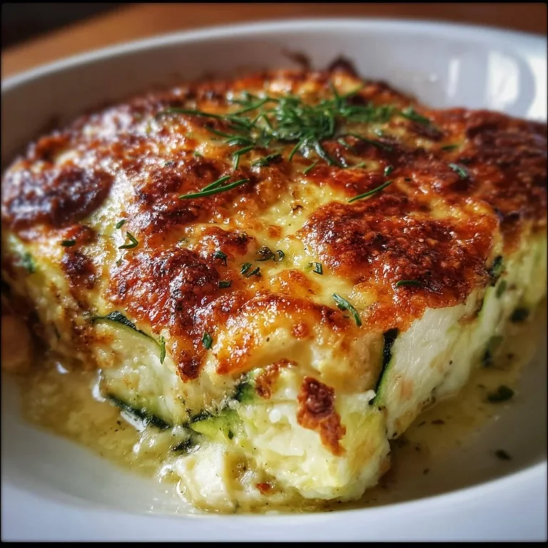 Zucchini Hüttenkäse Auflauf frisch aus dem Ofen