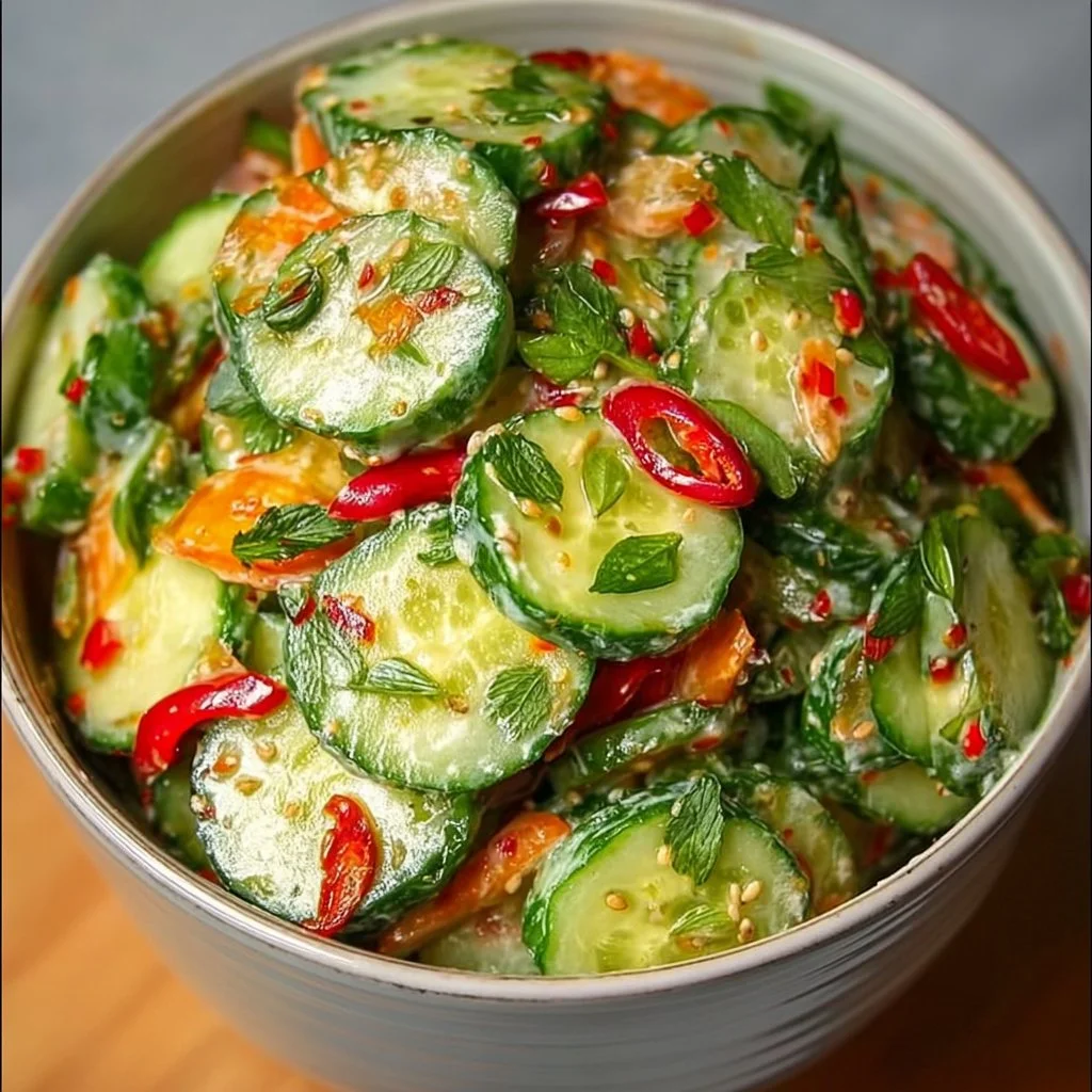 Asiatischer Gurkensalat für den Sommer