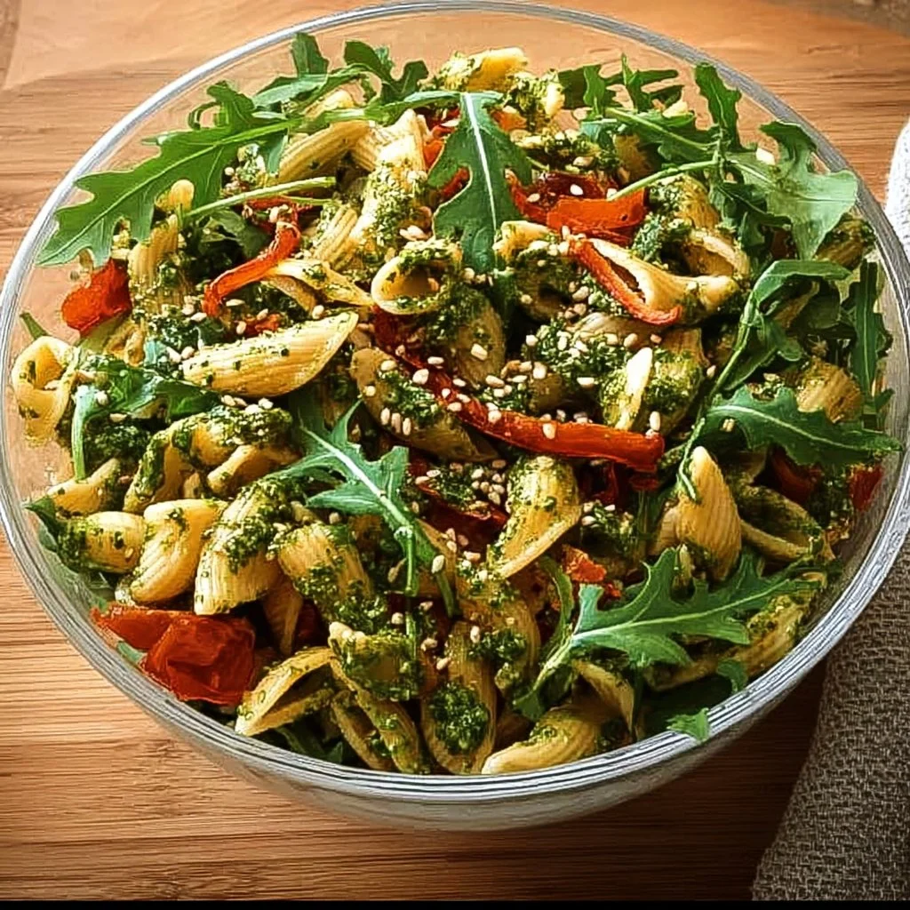 Bester Italienischer Nudelsalat mit Rucola und Pesto