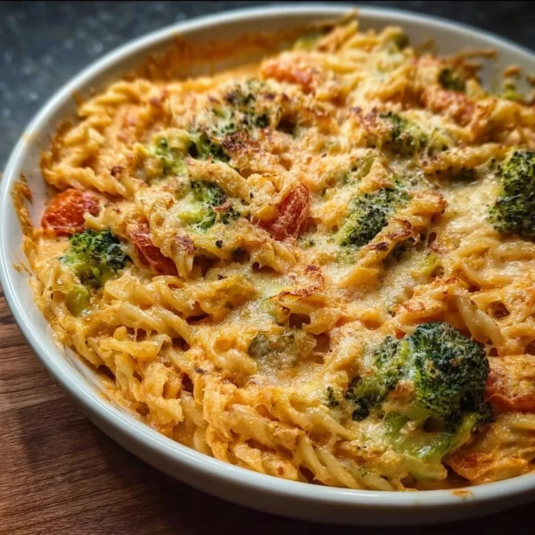 Brokkoli Nudelauflauf mit Tomaten-Käsesoße, gesundes Rezept für die ganze Familie