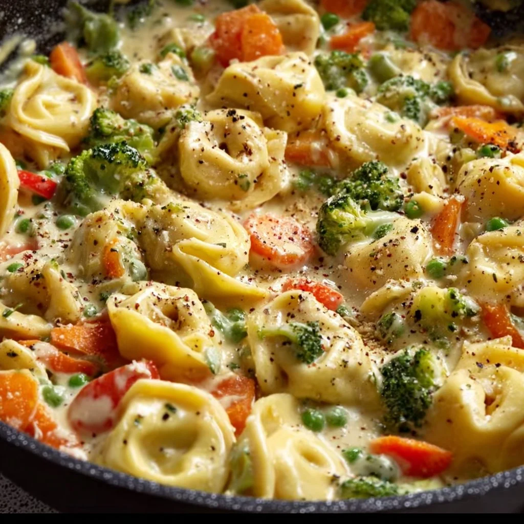 Cremige Gemüse-Tortellini-Pfanne