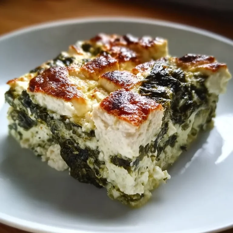 Cremiger Feta-Spinat-Auflauf serviert in einer Auflaufform