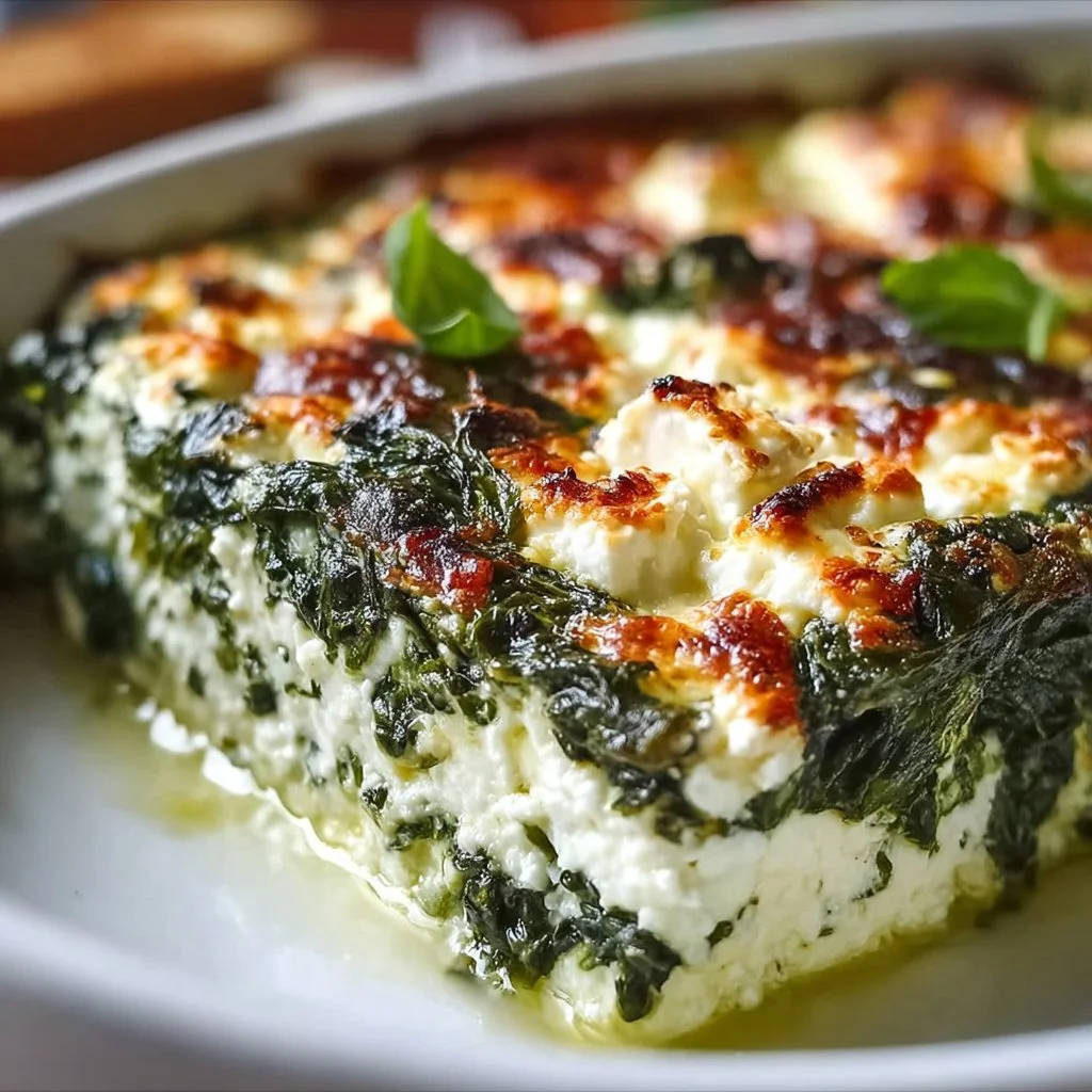 Cremiger einfacher Feta-Spinat-Auflauf