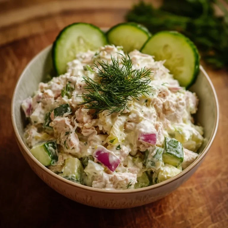 Cremiger Hüttenkäse Thunfisch Salat Rezept mit frischen Zutaten