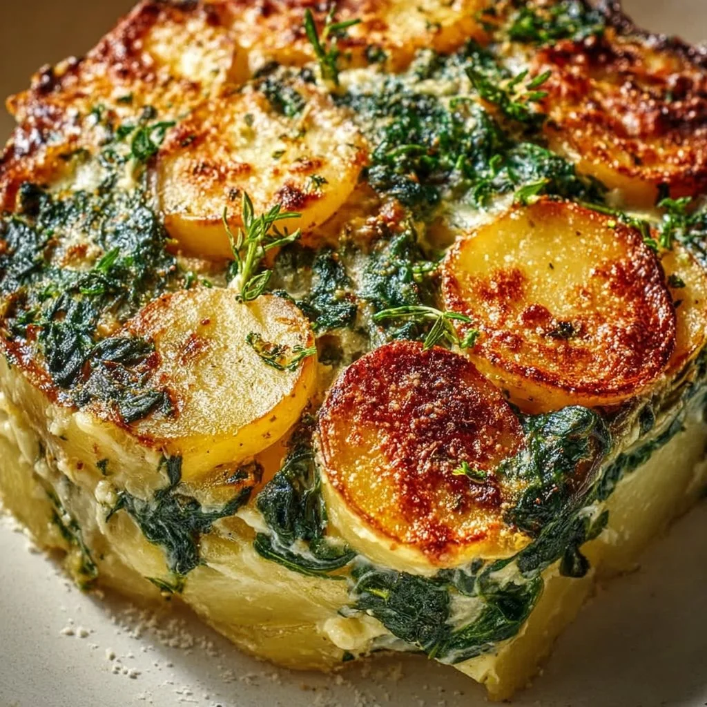 Der beste Spinat-Kartoffel-Knoblauch-Auflauf