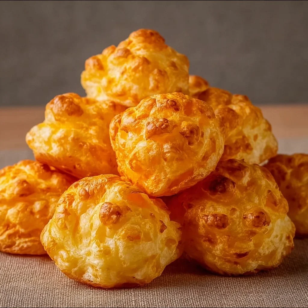 Die perfekt knusprigen Käse Puff Snacks in einer Schale serviert.
