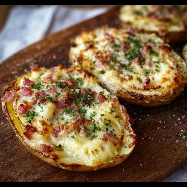 Gefüllte Kartoffeln nach Flammkuchen-Art, ein köstliches Rezept.