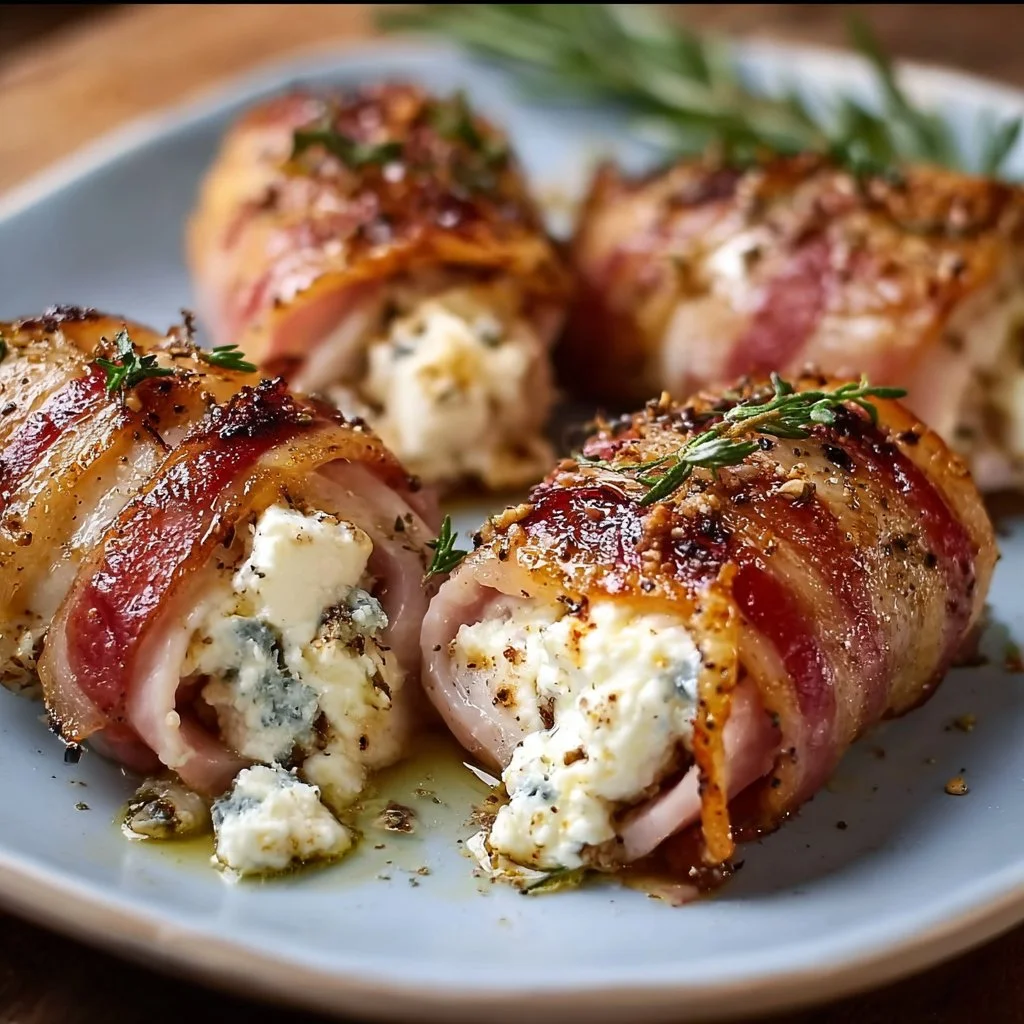 Gegrillte Feta-Schinkenröllchen