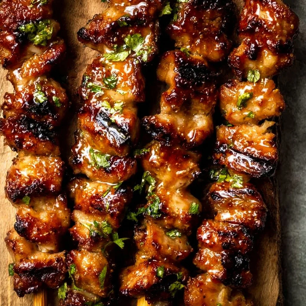 Gegrillte Thai-Kokosnuss-Hähnchenspieße