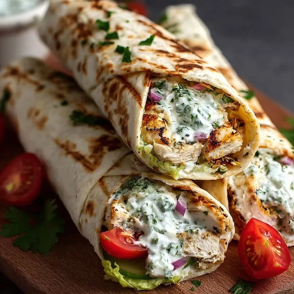 Griechische Kipwraps mit Tzatziki