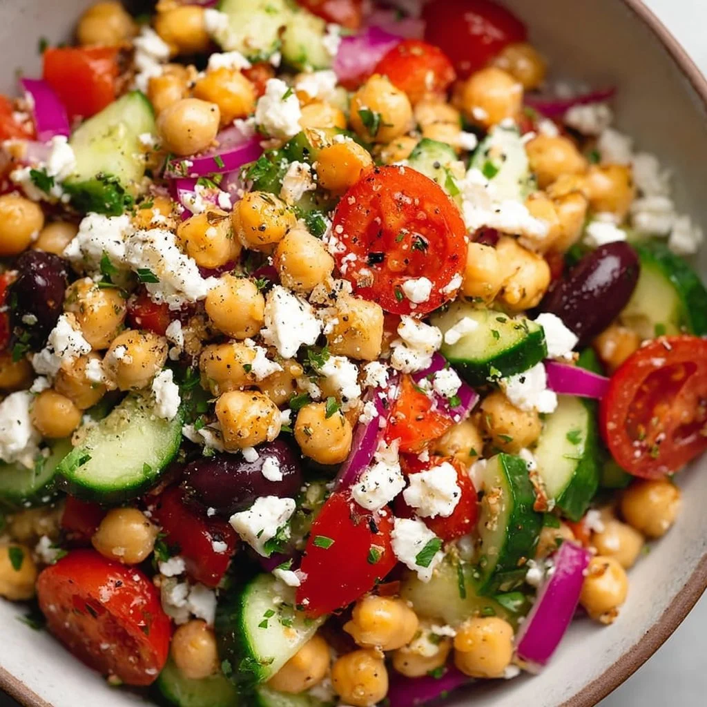 Griechischer Kichererbsensalat