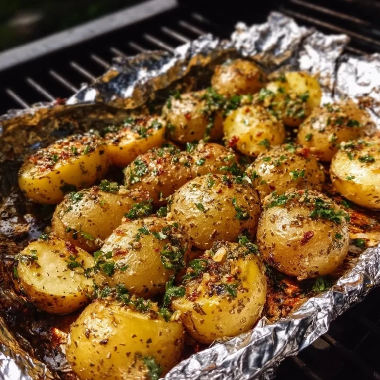 Gegrillte Kartoffeln in Alufolie auf dem Grill