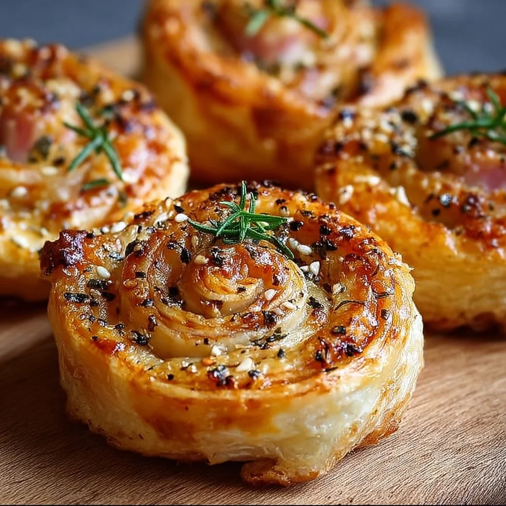 Herzhafte Blätterteigschnecken