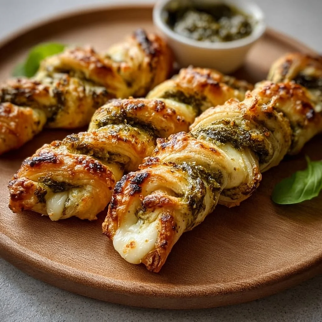 Köstliche Pesto-Twists mit Mozzarella