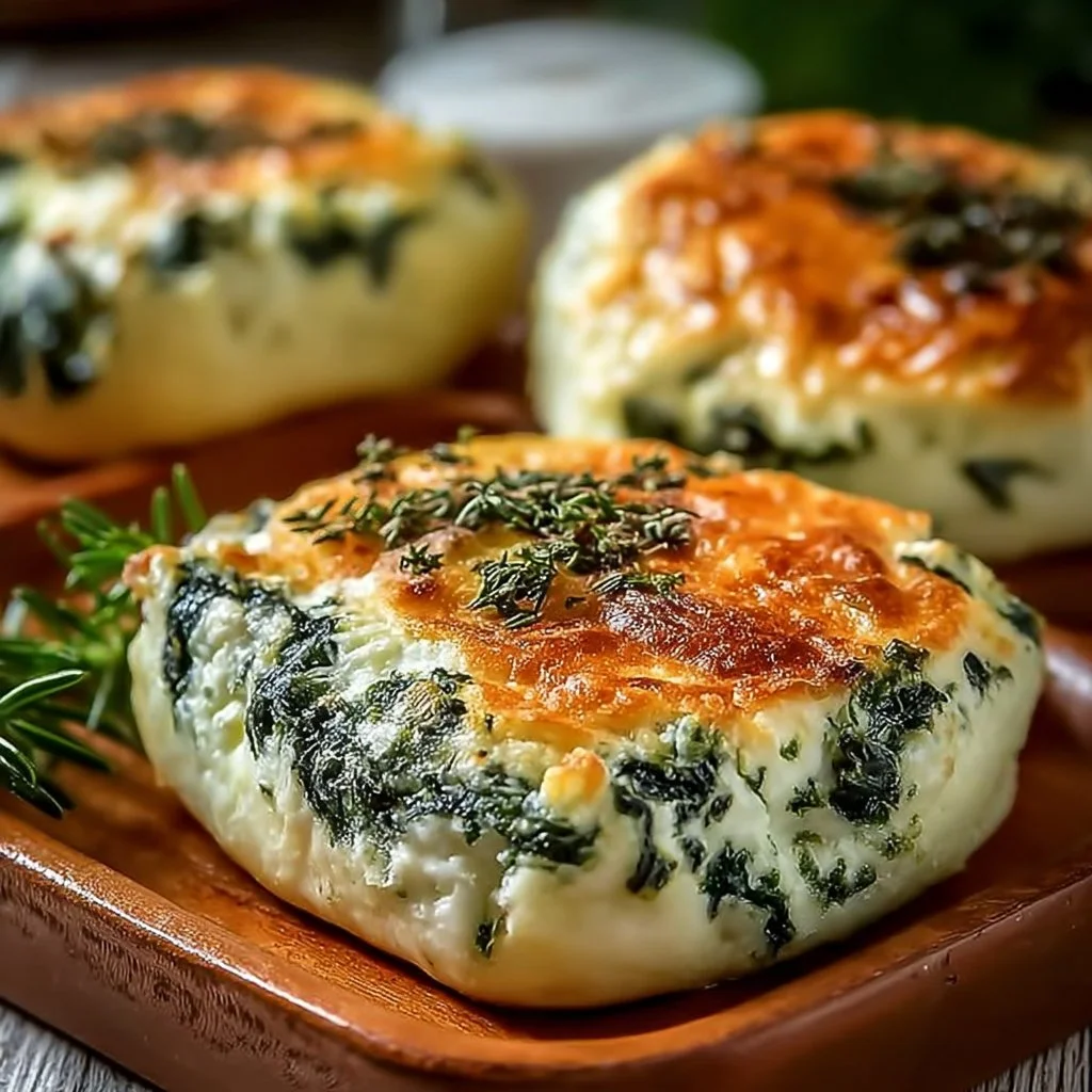 Köstliche Spinat Hüttenkäse Flagels