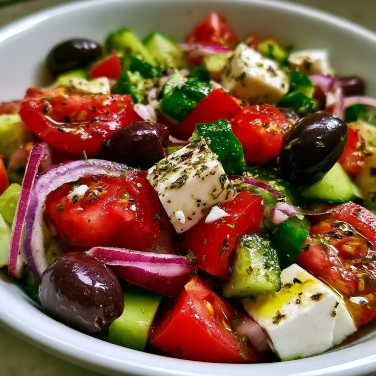 Mediterraner griechischer Salat (Horiatiki) mit frischem Gemüse und Feta-Käse