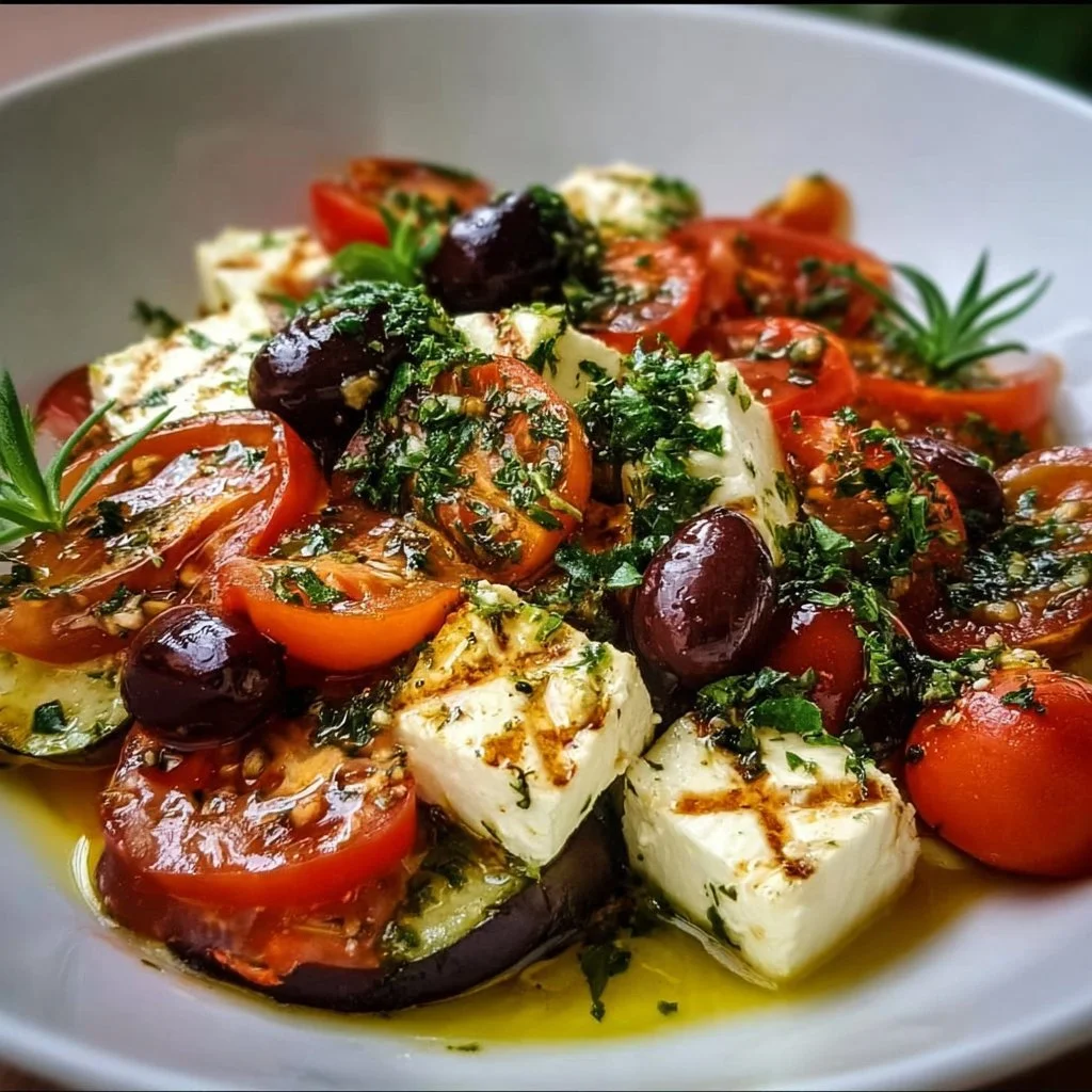 Mediterraner Salat Grill mit frischen Zutaten und Aromen