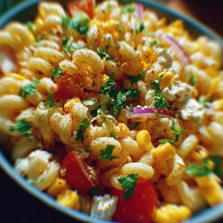 Mexikanischer Mais Pasta Salat mit frischen Zutaten und bunten Farben