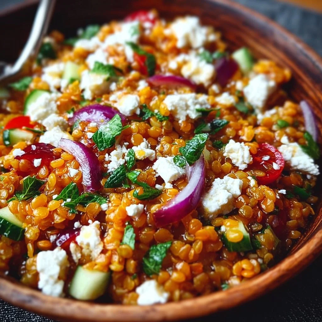 Orientaler Rote-Linsen-Salat mit Feta