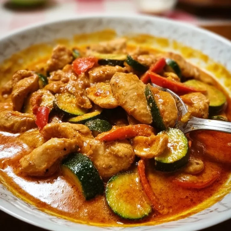 Schmeckendes Gericht mit Paprika, Zucchini und Hähnchenbrust