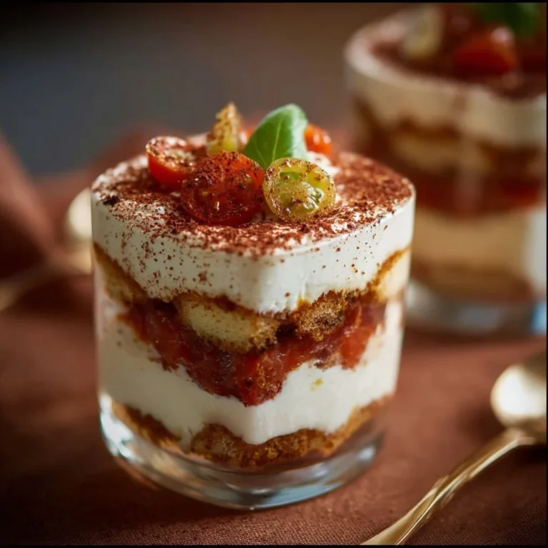 Pikantes Antipasti Tiramisu Rezept mit frischen Zutaten