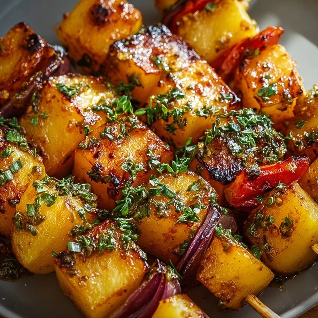 Saftige Gegrillte Honig-Senf Kartoffelspieße
