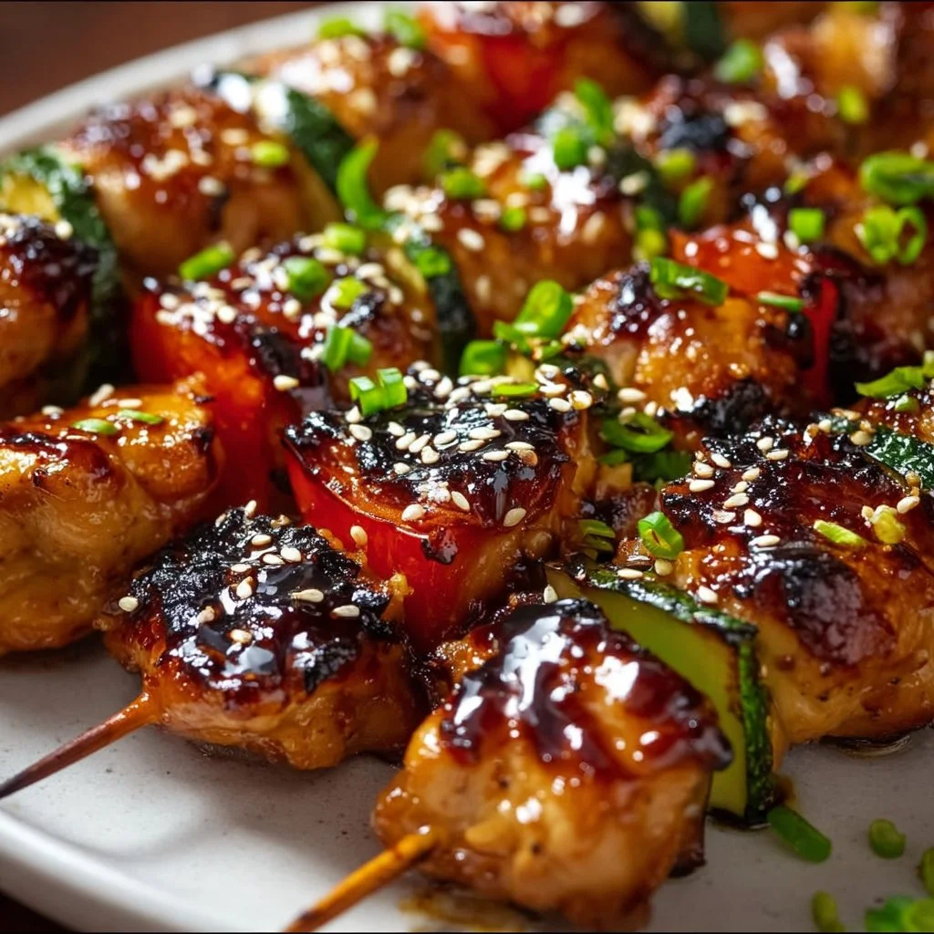 Saftige Teriyaki Hähnchen Spieße vom Grill