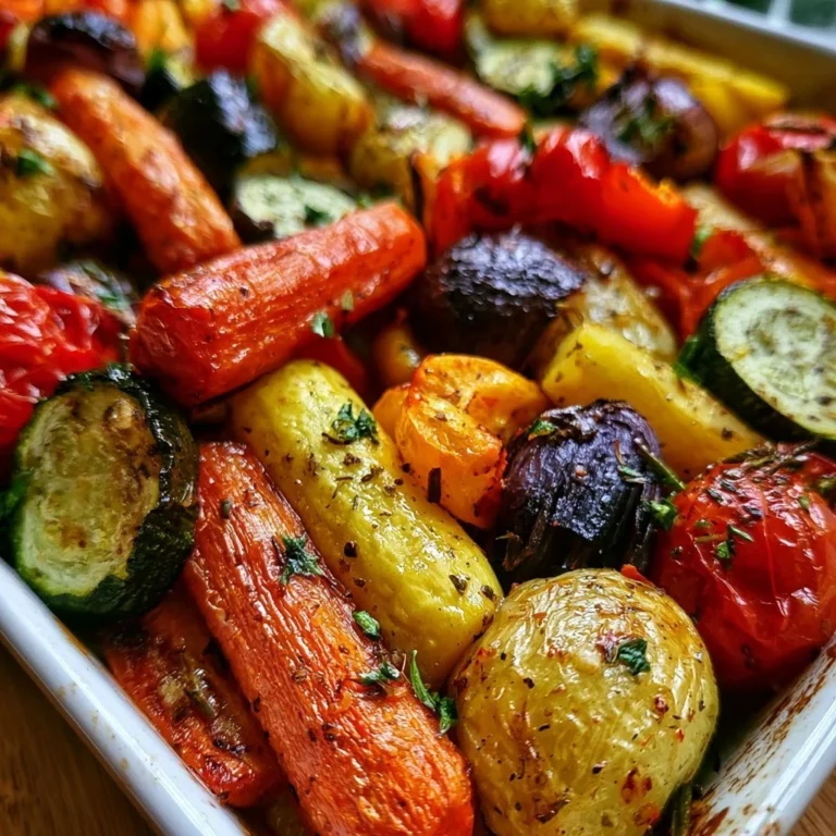 Einfaches Ofengemüse mit gerösteten Aromen, perfekt für eine gesunde Mahlzeit.